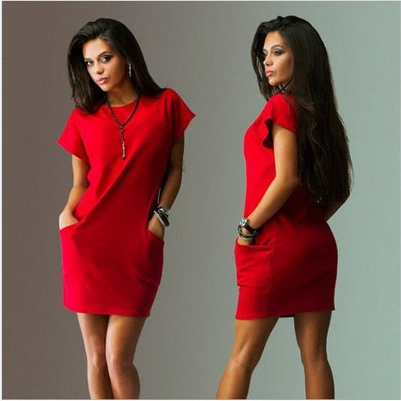 Summer Dresses Slim Pocket Bodycon
