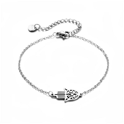 Lucky Turkish Stainless Steel Hand Hamsa Adjustable