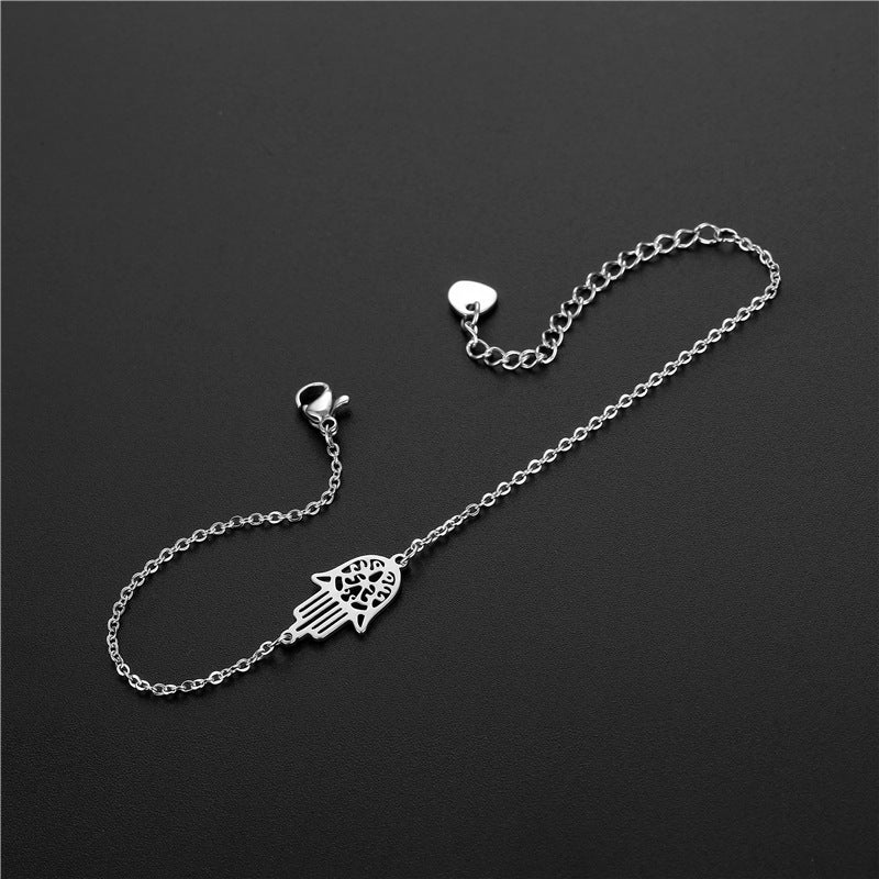 Lucky Turkish Stainless Steel Hand Hamsa Adjustable