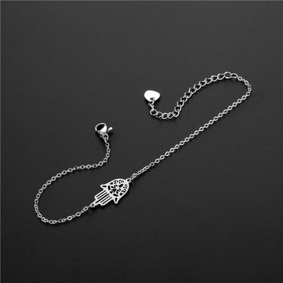 Lucky Turkish Stainless Steel Hand Hamsa Adjustable