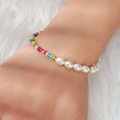 Seed Beads Bracelets Bohemian Oval Pearl