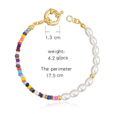 Seed Beads Bracelets Bohemian Oval Pearl