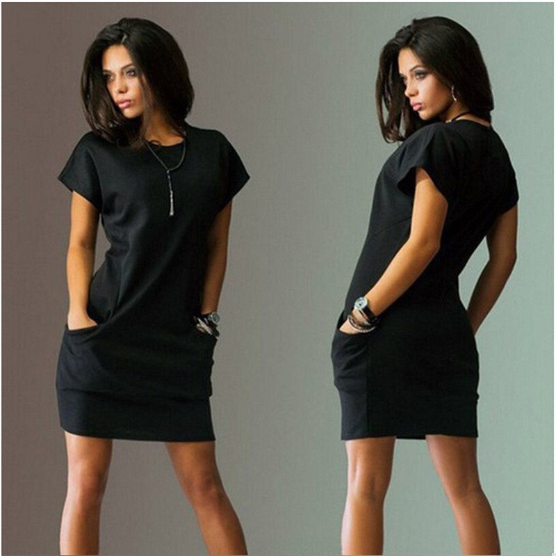 Summer Dresses Slim Pocket Bodycon
