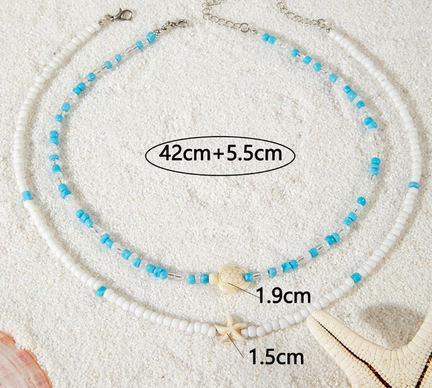 Personality Color Bead Necklace Suit Women