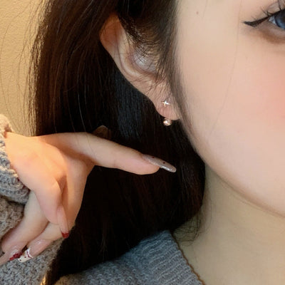 Back-mounted Round Beads Four Eight-pointed Stars Stud