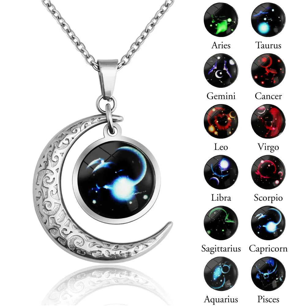 12 Constellation Moon Star Glowing