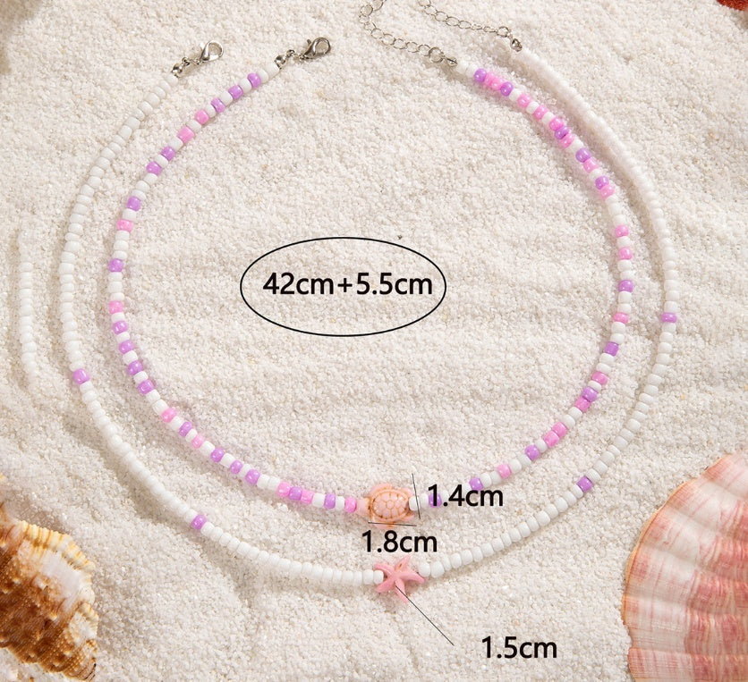 Personality Color Bead Necklace Suit Women