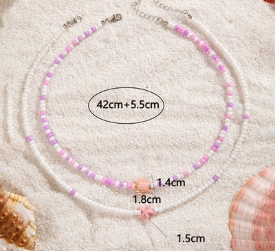 Personality Color Bead Necklace Suit Women