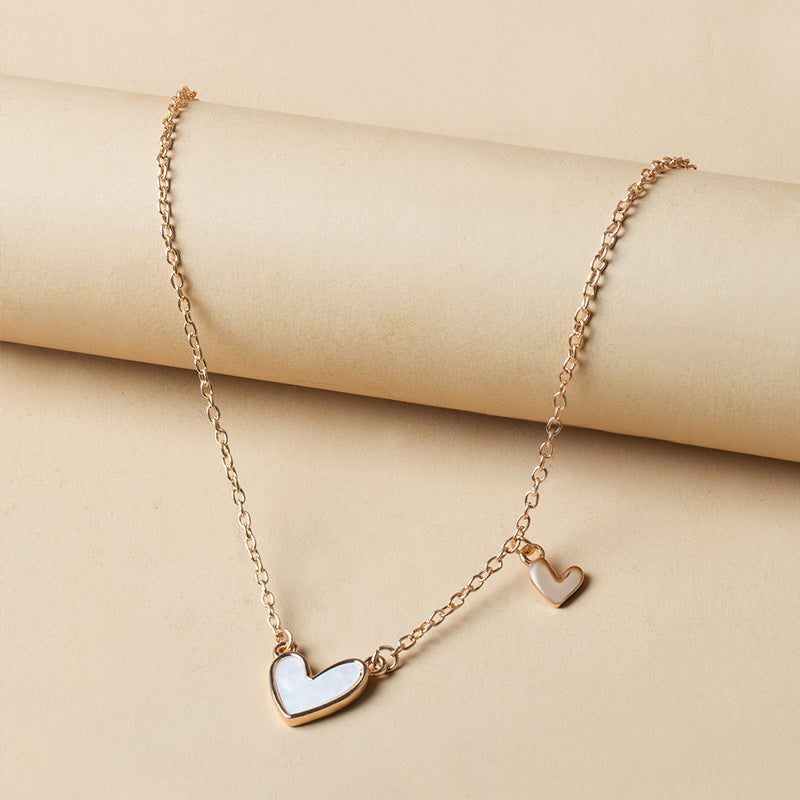 Simple Trend Street Snap Acrylic Heart Necklace Clavicle Chain Neck Chain Women