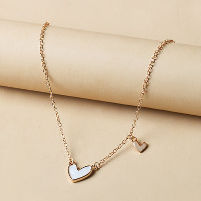 Simple Trend Street Snap Acrylic Heart Necklace Clavicle Chain Neck Chain Women