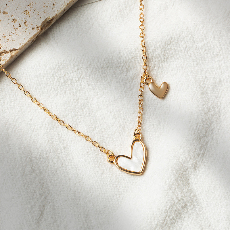 Simple Trend Street Snap Acrylic Heart Necklace Clavicle Chain Neck Chain Women