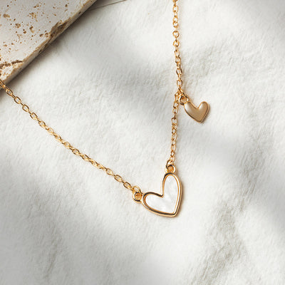 Simple Trend Street Snap Acrylic Heart Necklace Clavicle Chain Neck Chain Women