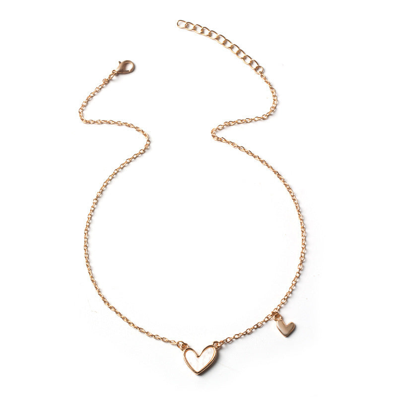 Simple Trend Street Snap Acrylic Heart Necklace Clavicle Chain Neck Chain Women