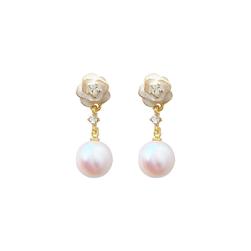 Camellia Pearl Flower Stud
